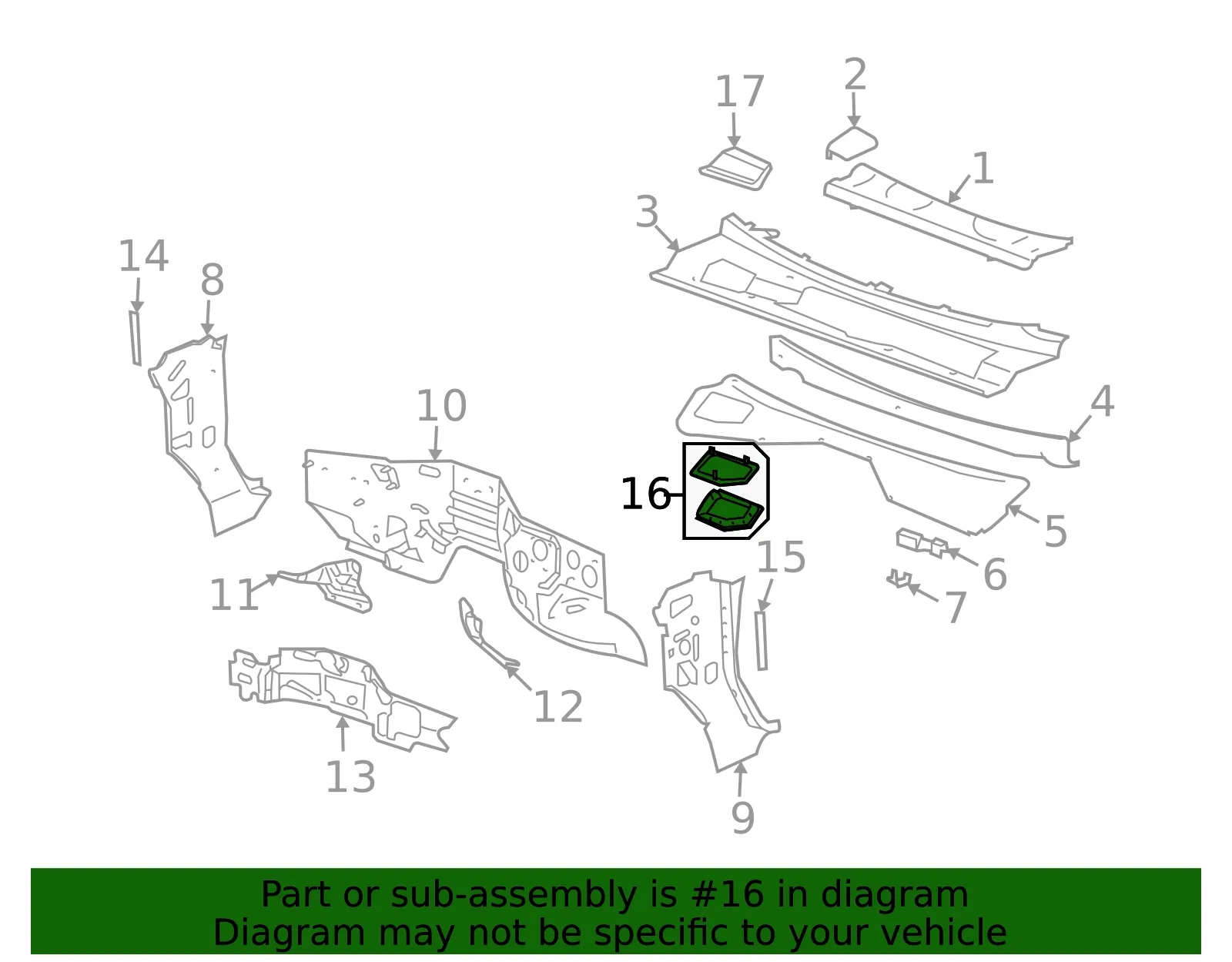 Plenum Lower Panel Water Deflector - GM (25809428) - view 4