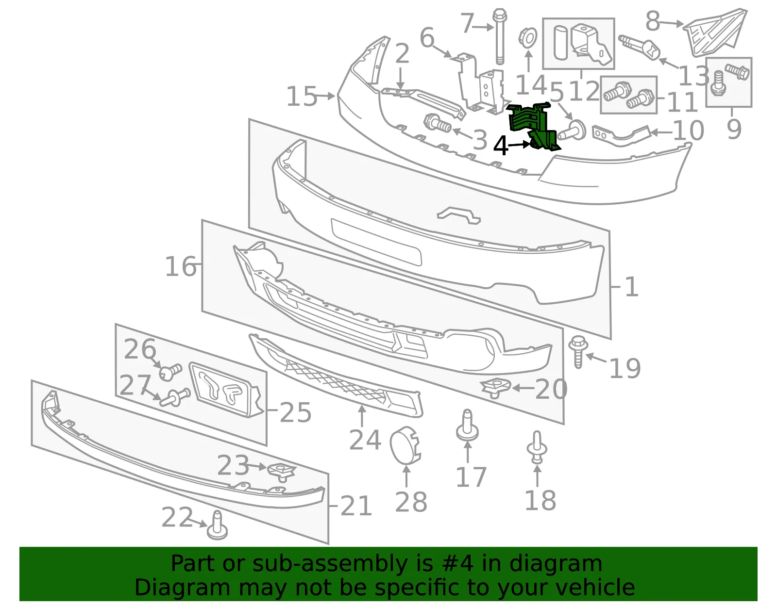Front Driver Side Bumper Impact Bar Outer Bracket - GM (25832375) - view 3