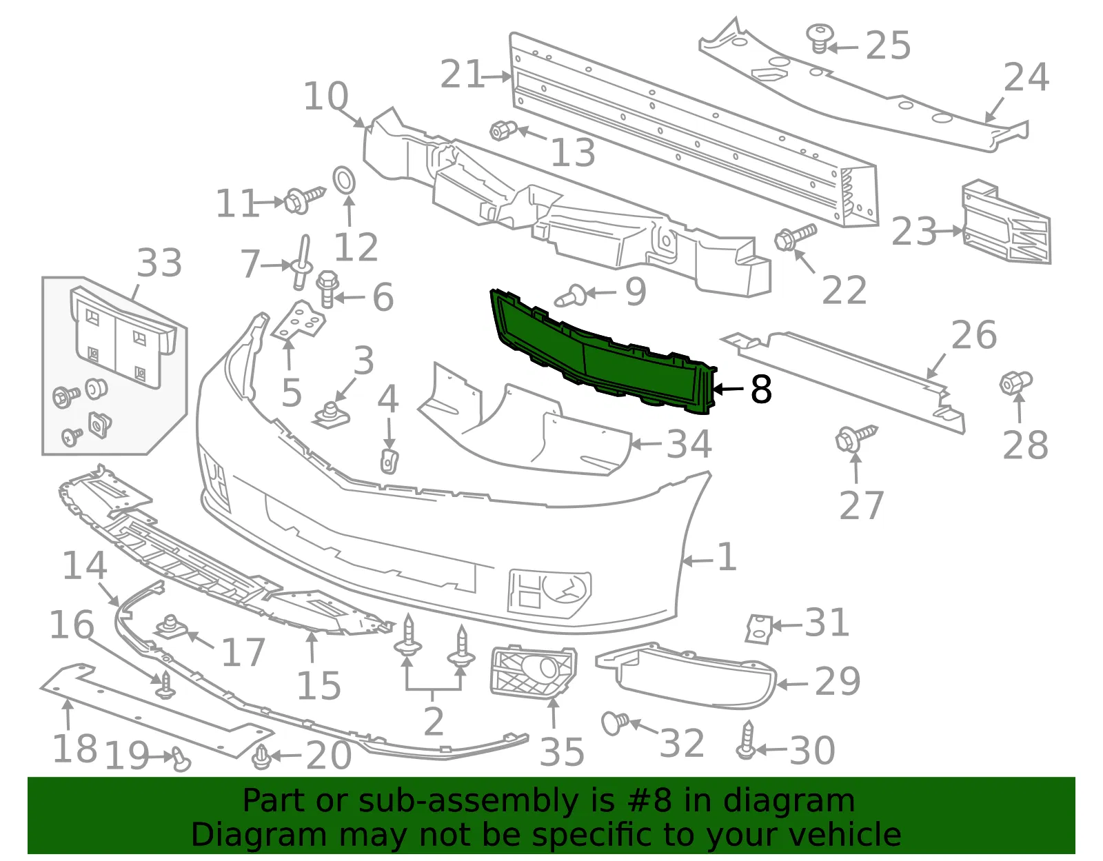 Lower Grille - GM (25844539) - view 2