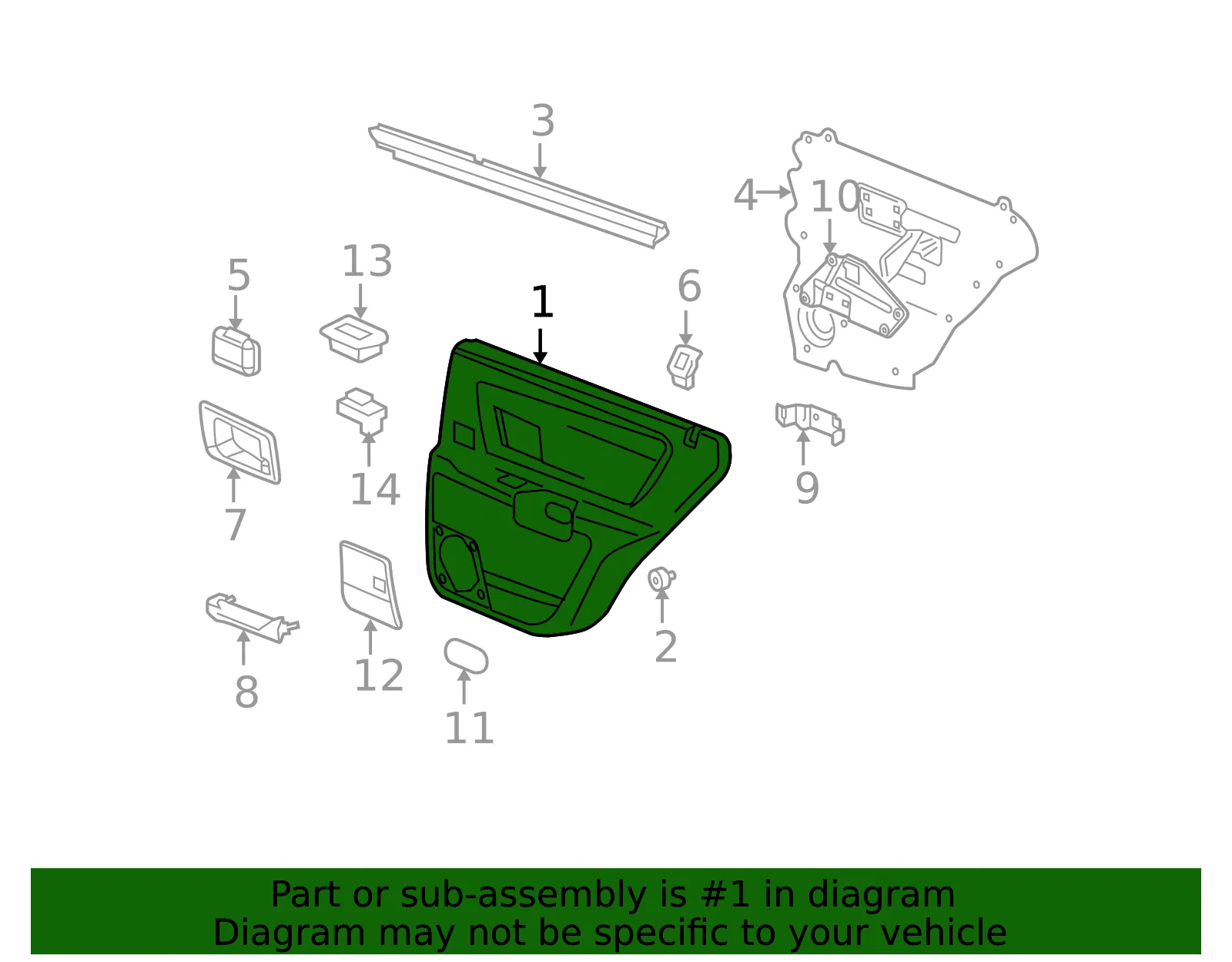 Door Trim Panel - GM (25916614) - view 2