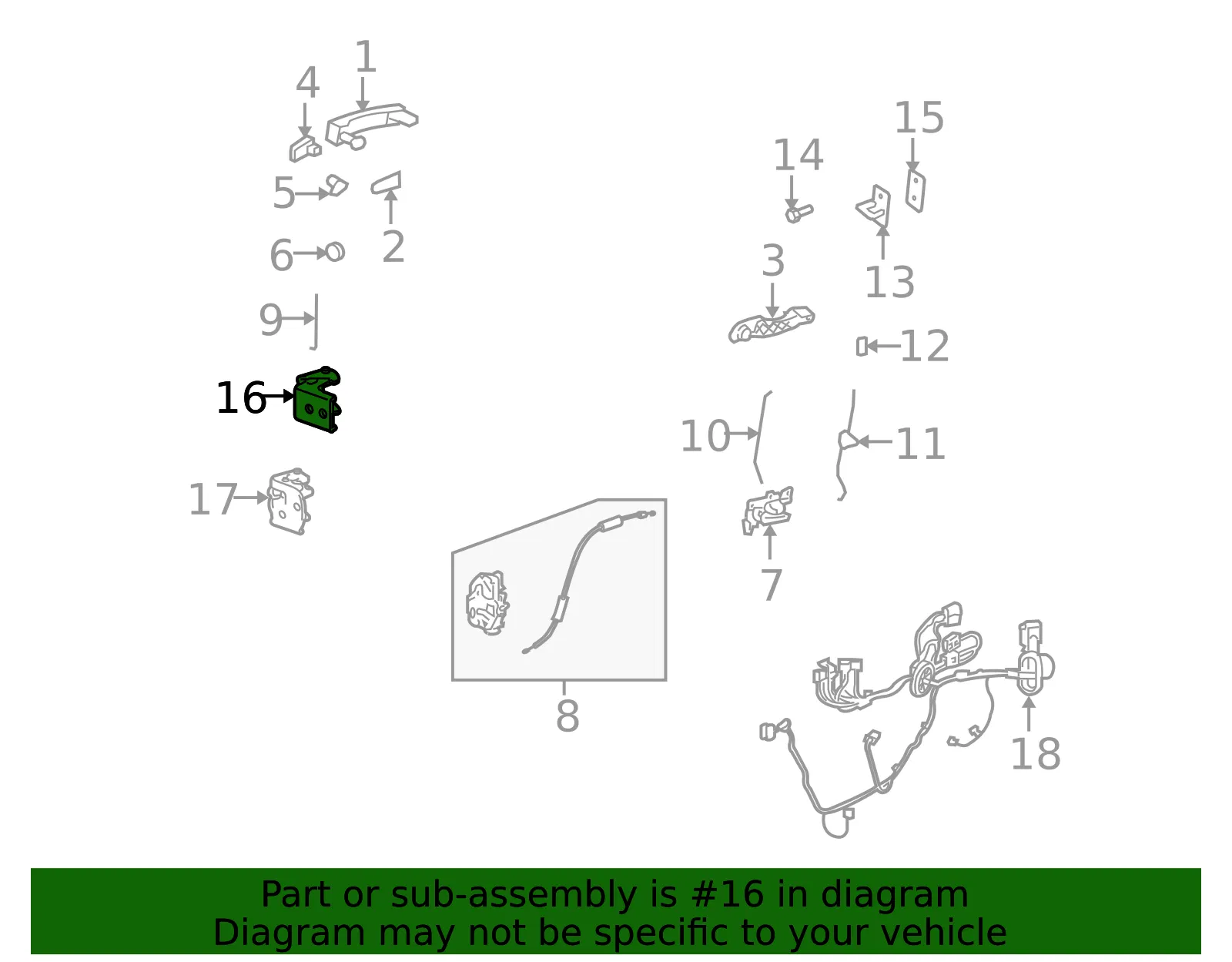 Upper Hinge - Driver's Side (LH) - GM (25943922) - view 6