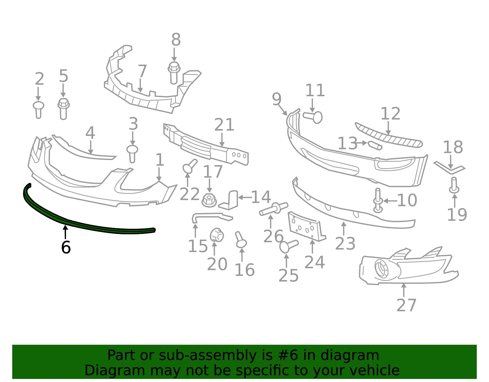 Front Bumper Rub Strip - GM (25961908) - view 3