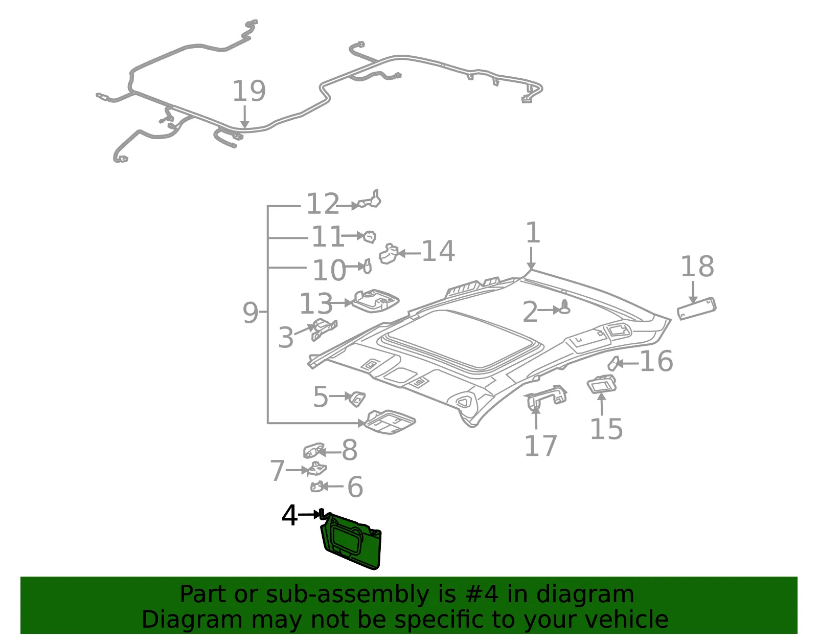 Sunshade Assembly *Titanium - GM (25971143) - view 2