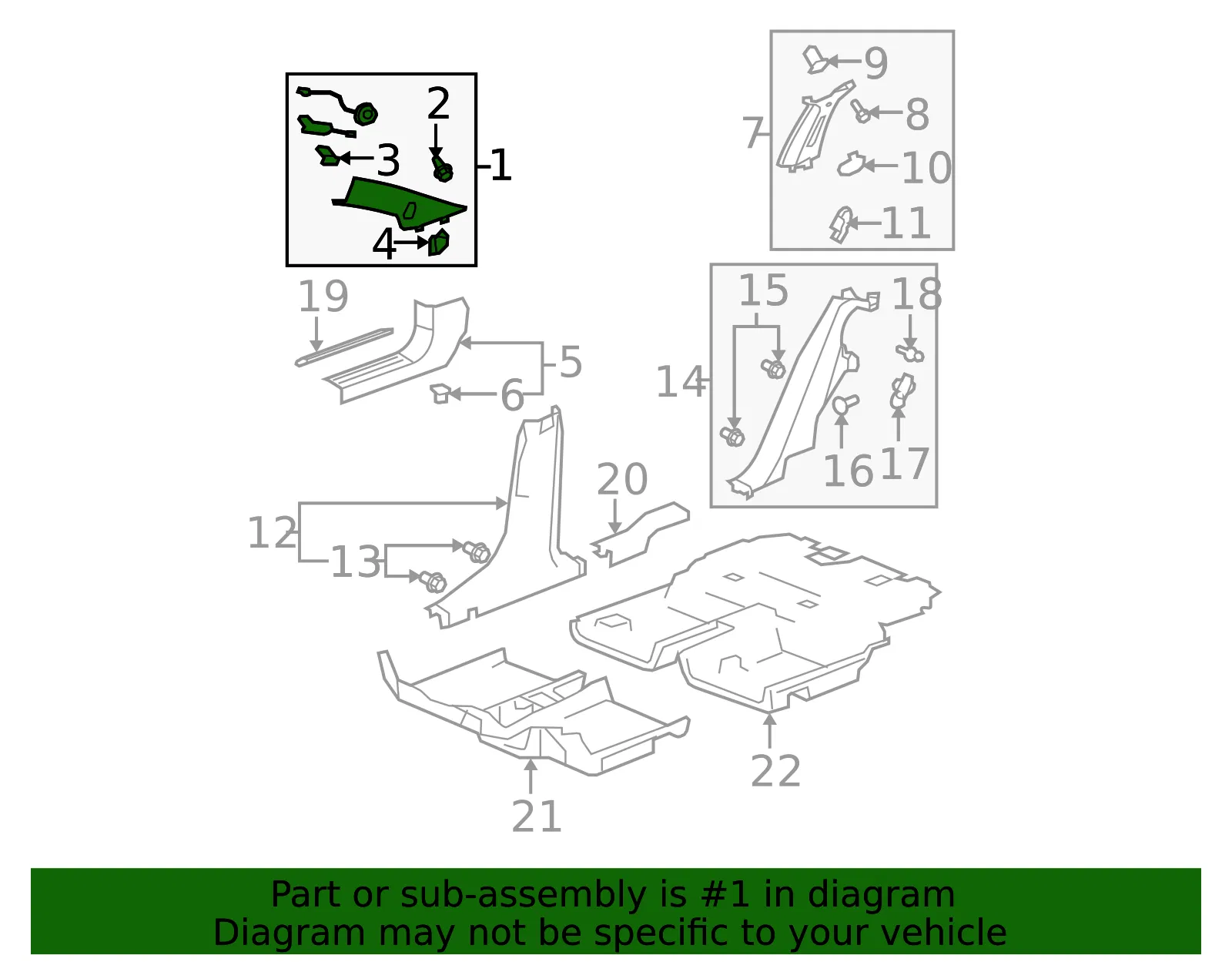 Molding Assembly Windshield Side Upper Gar - GM (25993063) - view 2