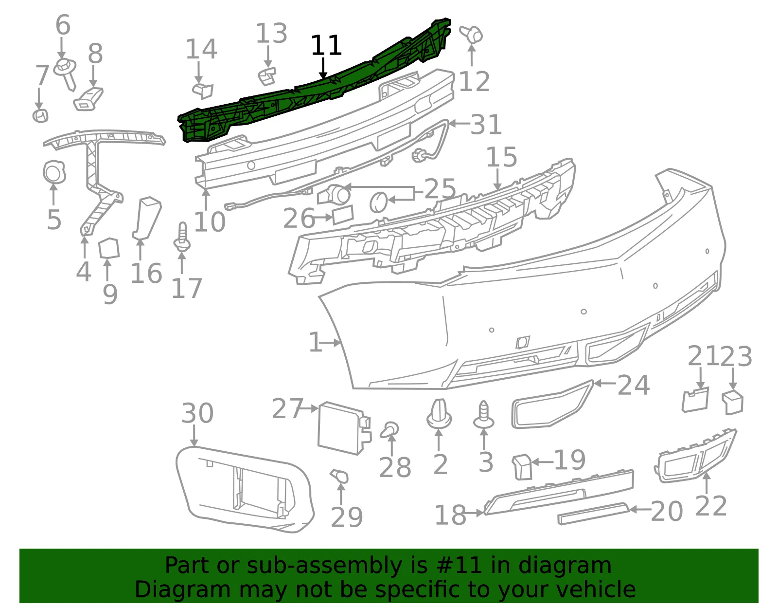Bumper Cover Bracket - GM (25995693) - view 3