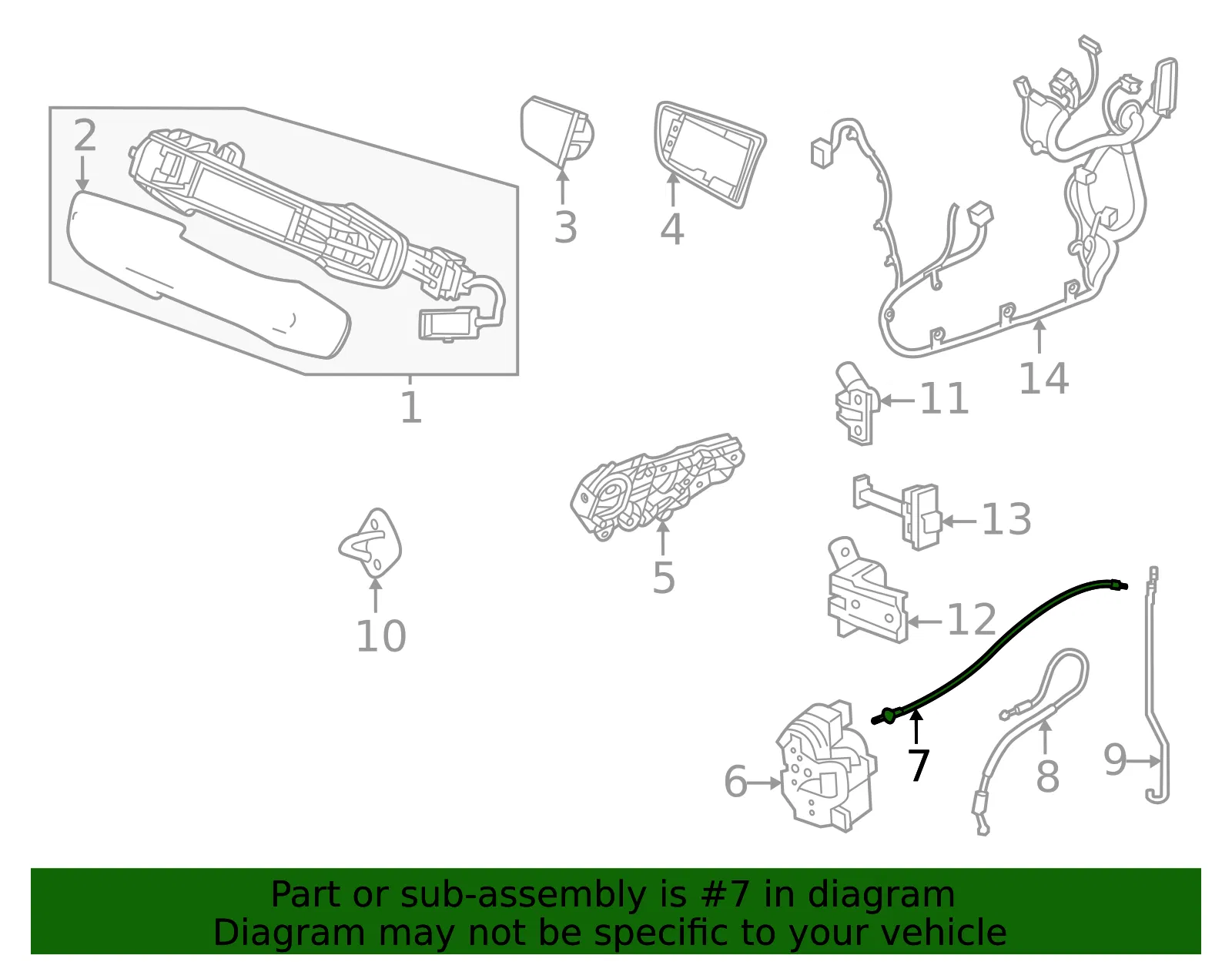 Door Latch Cable - GM (26344283) - view 3