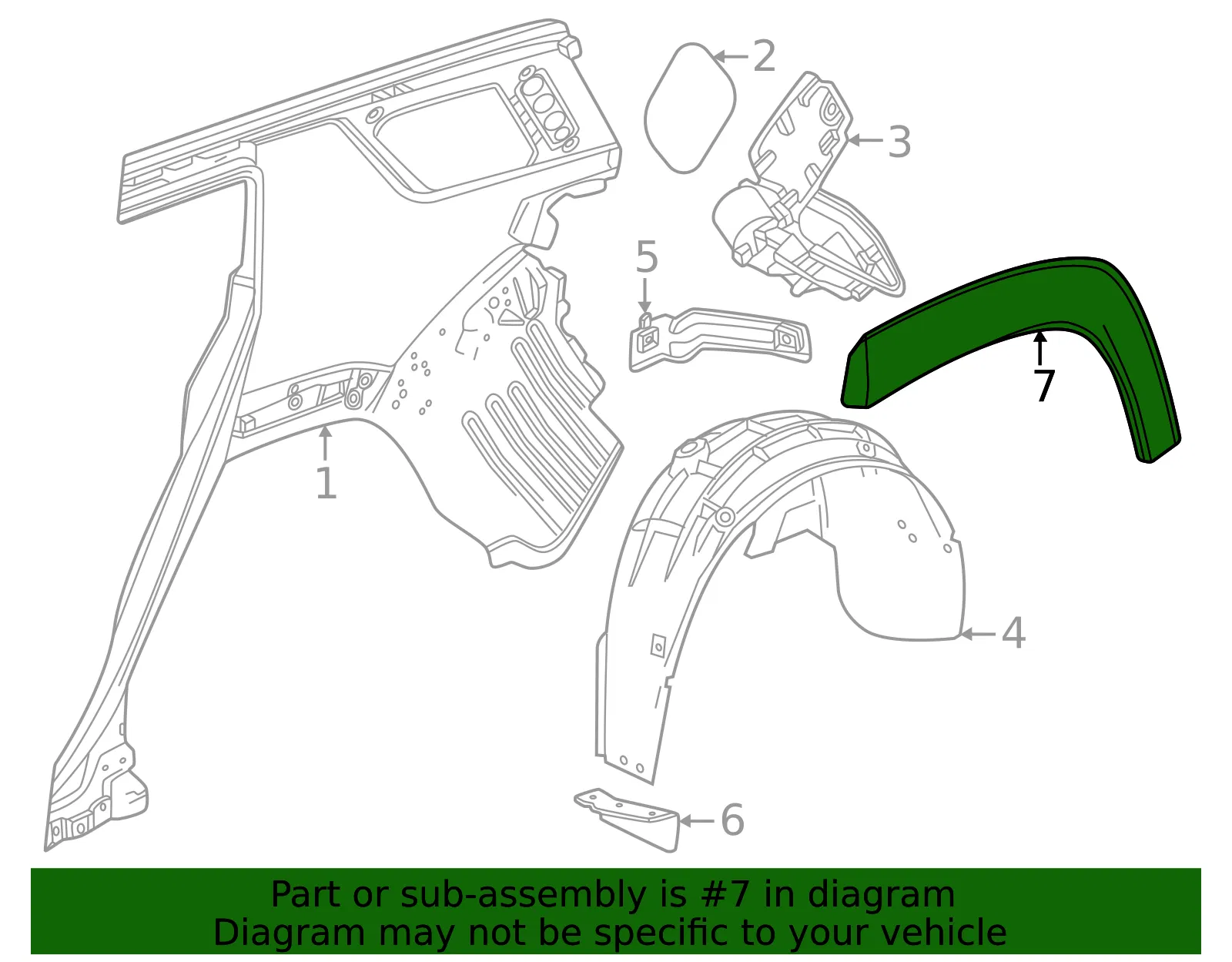Wheel Opening Molding - GM (26344447) - view 3