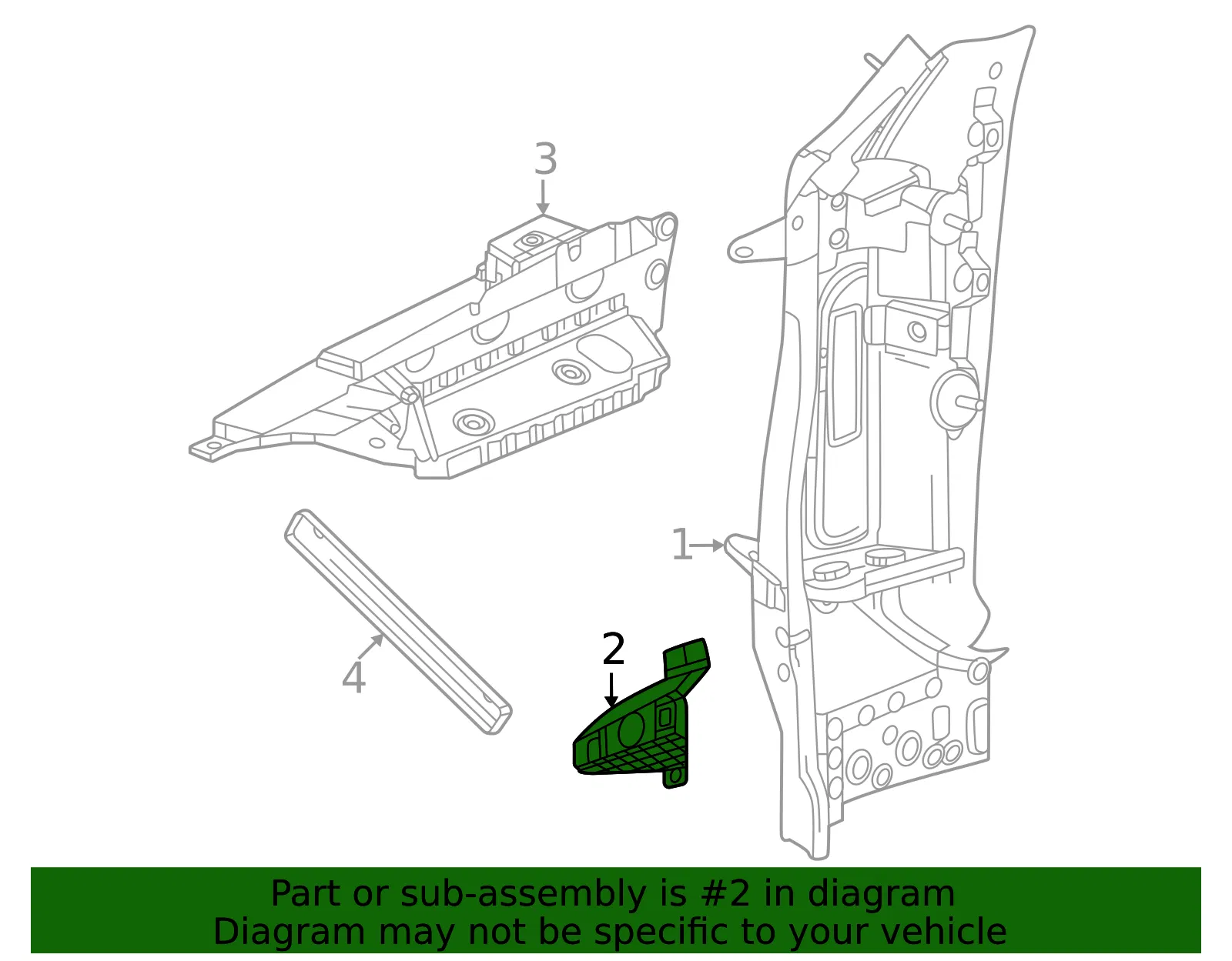 Inner Hinge Pillar Lower Bracket - GM (26348518) - view 3