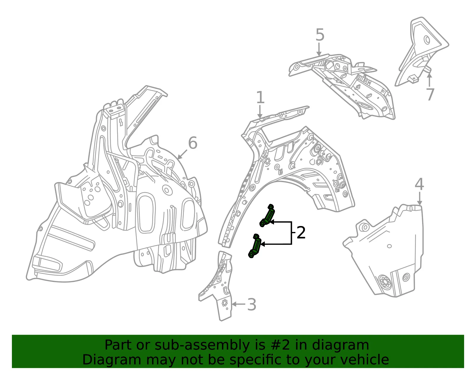 Inner Quarter Panel Bracket - GM (26362319) - view 3