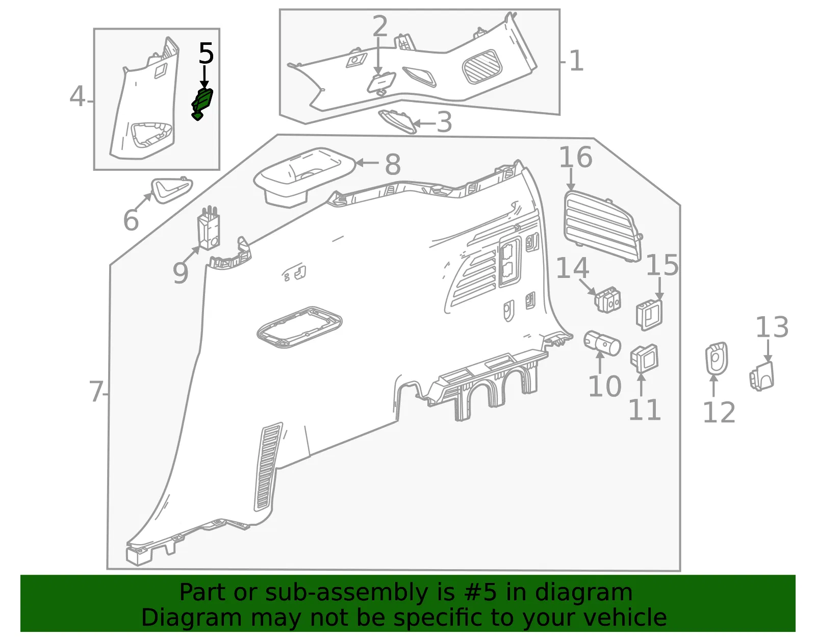 Upper Quarter Trim Plug - GM (26424964) - view 3