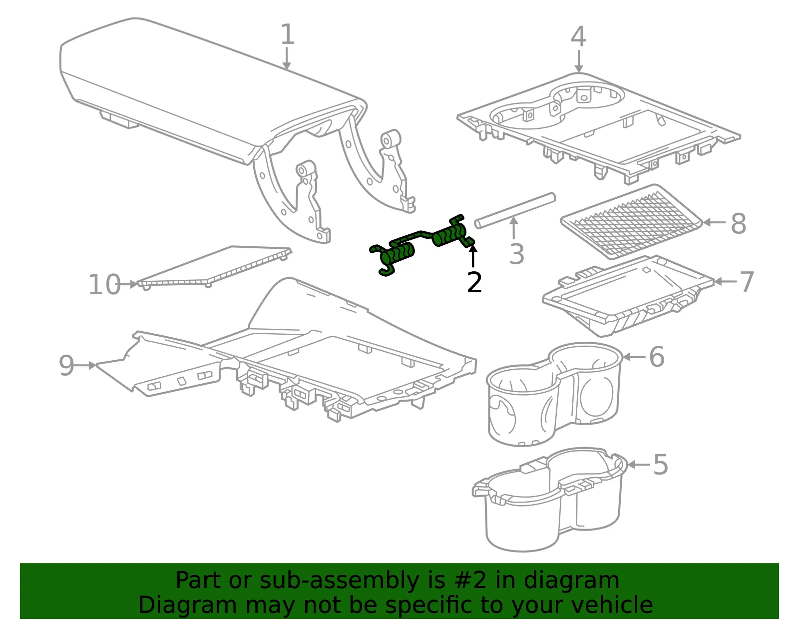 Armrest Hinge - GM (26467798) - view 3