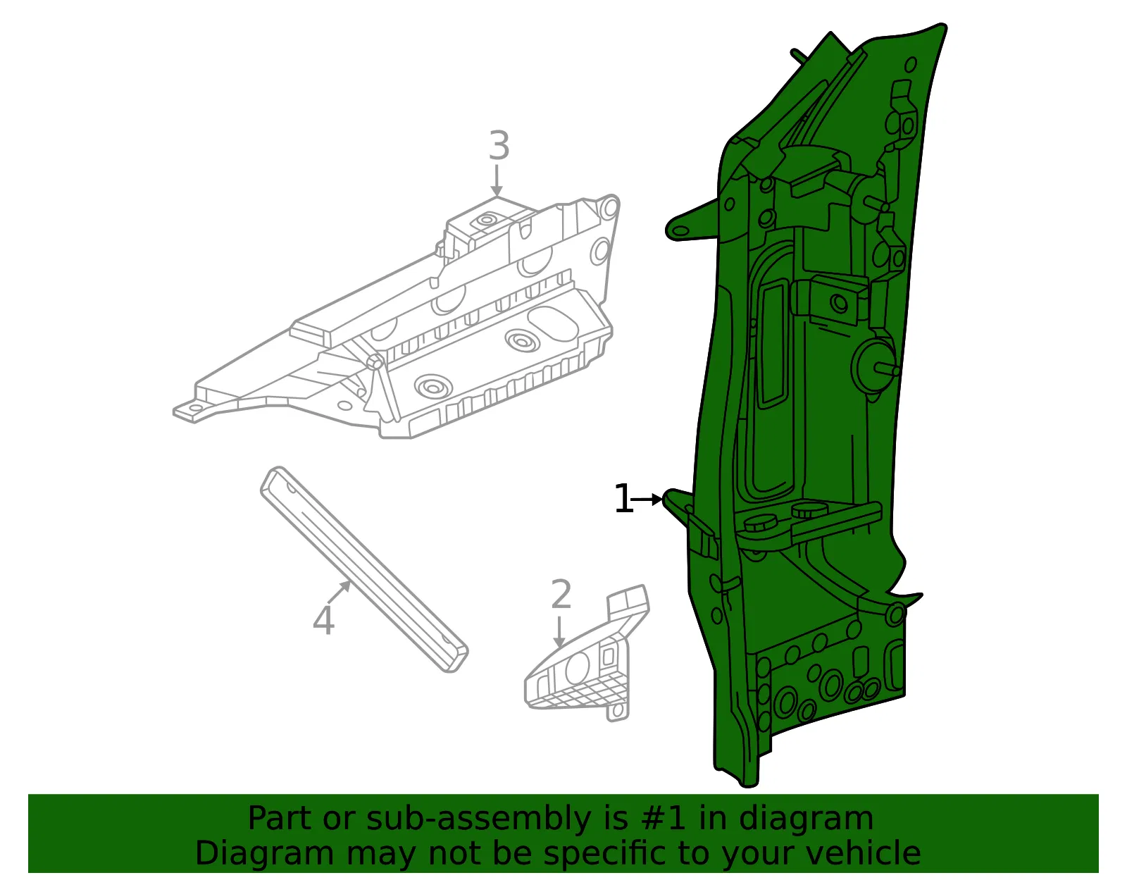 Inner Hinge Pillar - GM (26483510) - view 3