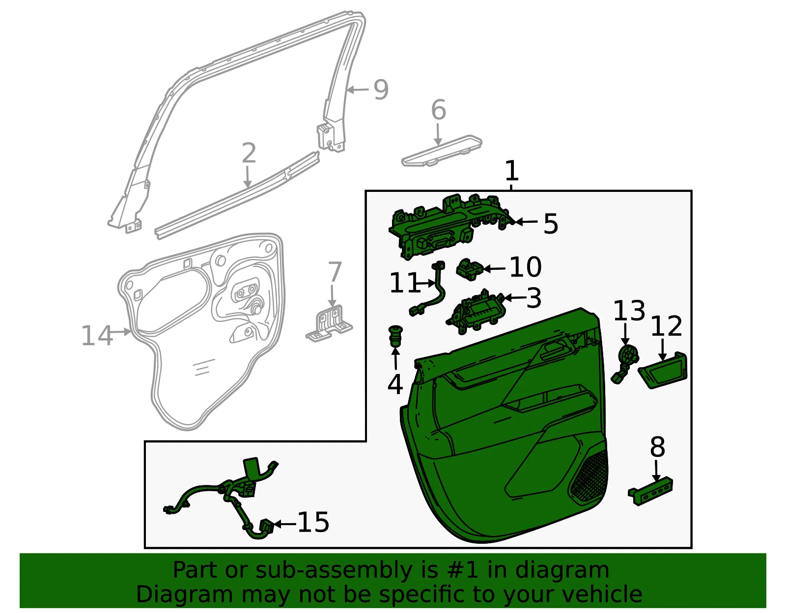 Door Trim Panel - GM (26522021) - view 2