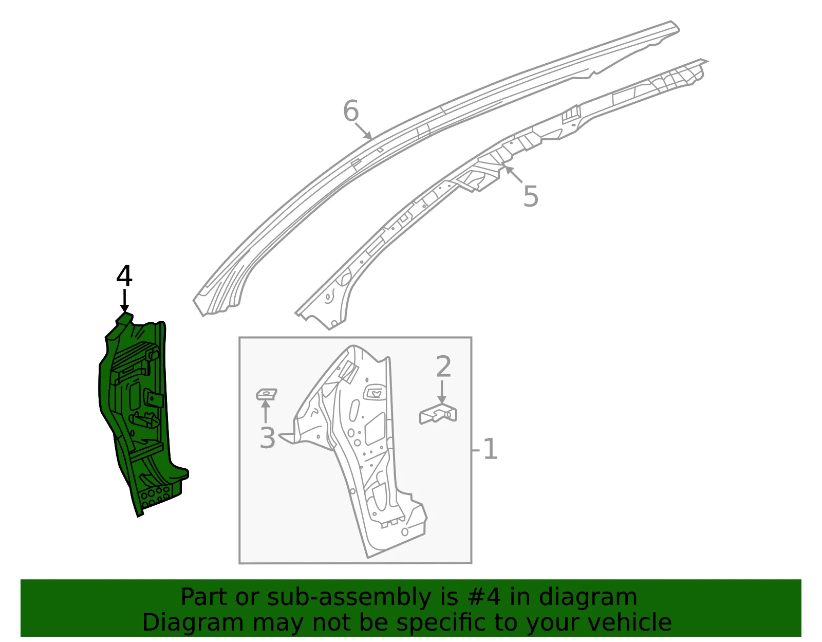Inner Hinge Pillar - GM (26522127) - view 3