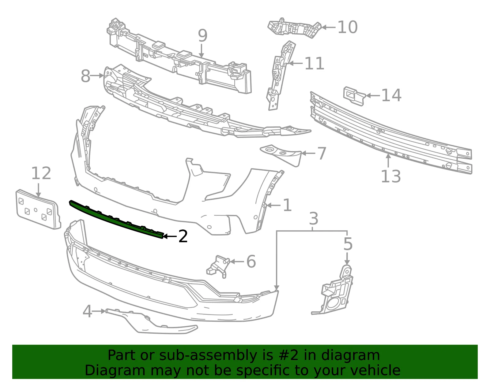 Center Molding - GM (26528131) - view 3
