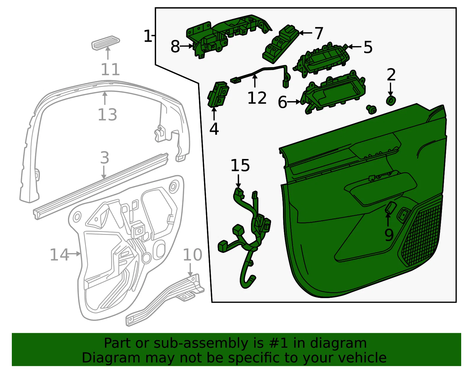 Door Trim Panel - GM (26558188) - view 2
