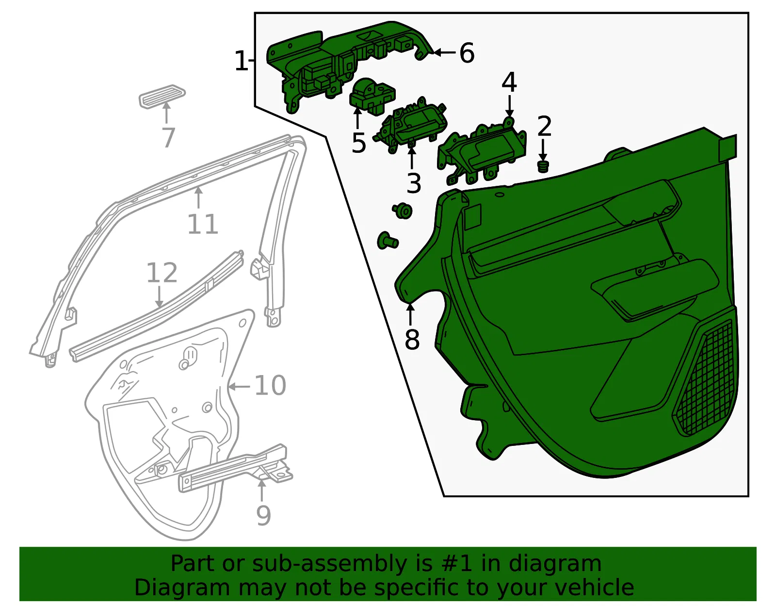 Door Trim Panel - GM (26558207) - view 2