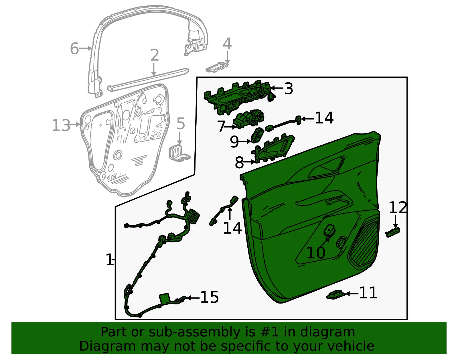 Door Trim Panel - GM (26610814) - view 2