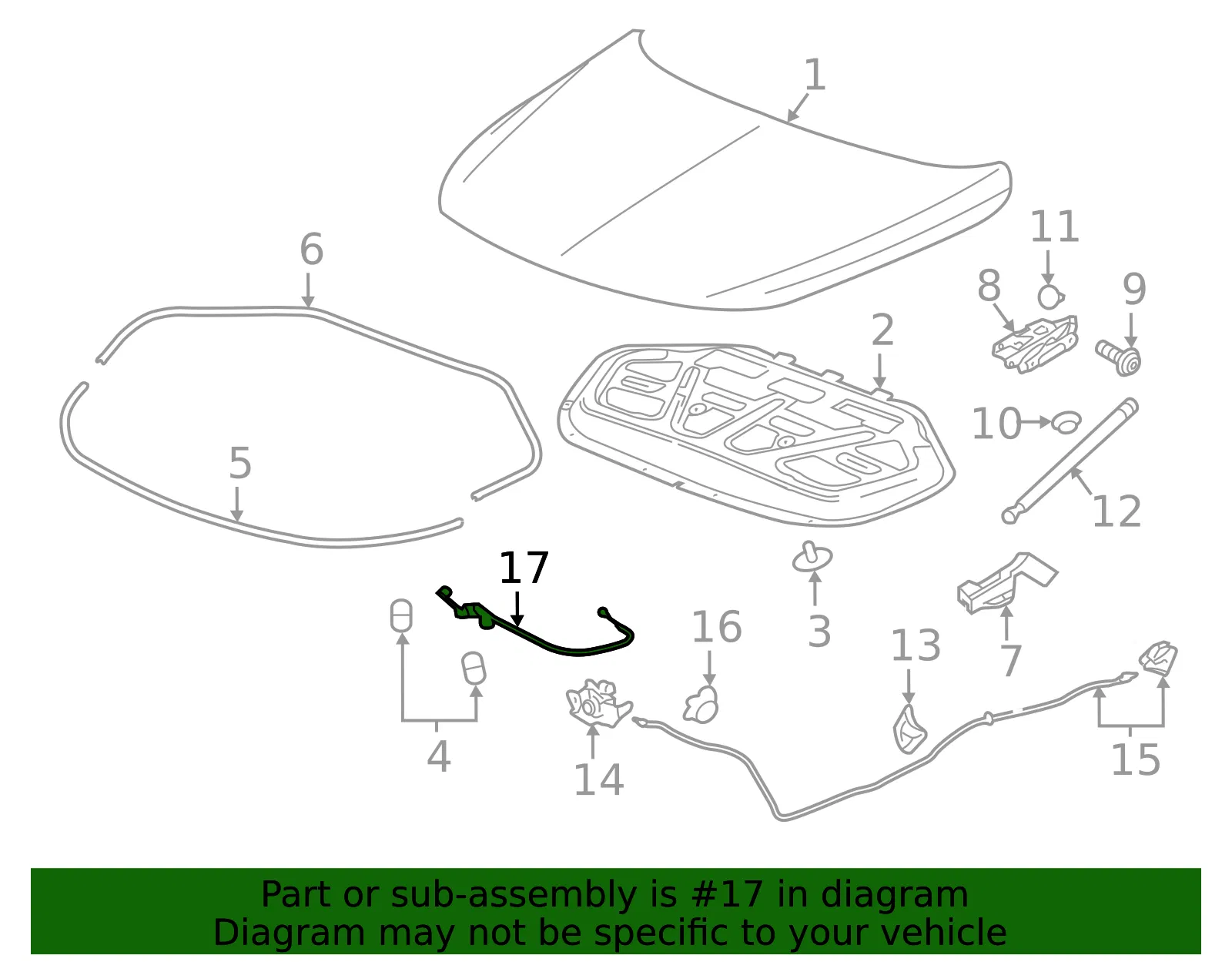 Hood Latch Release Cable - GM (26672953) - view 3