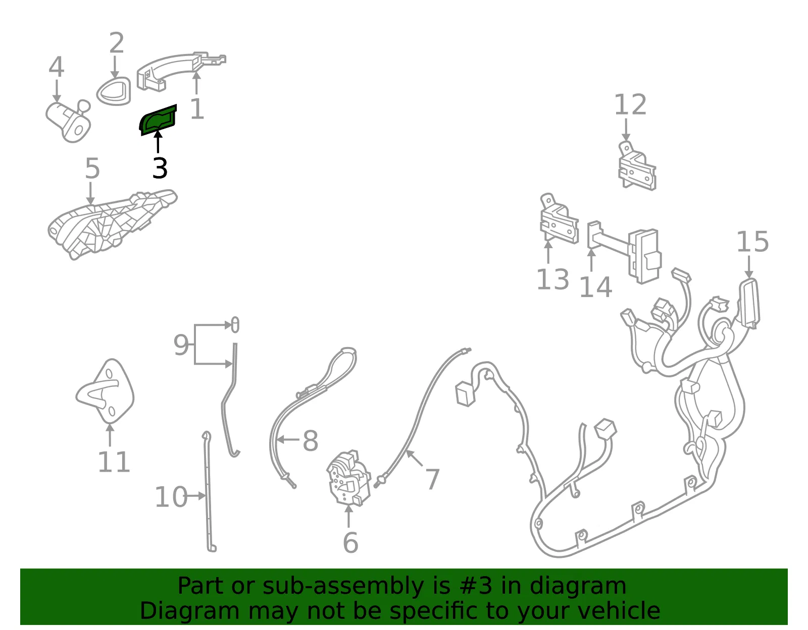 Handle, Outside Insert - GM (26692828) - view 3