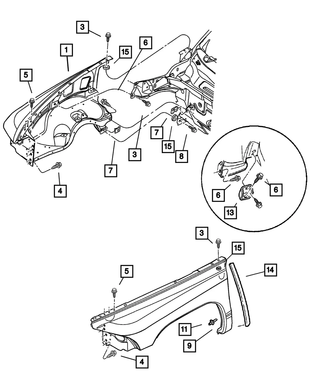 Splash Shield Retainer - Mopar (34201631) - view 4