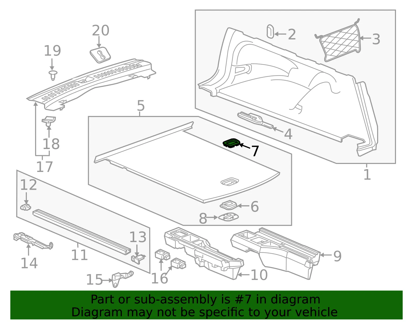 Handle Upper Retainer - GM (39048159) - view 3