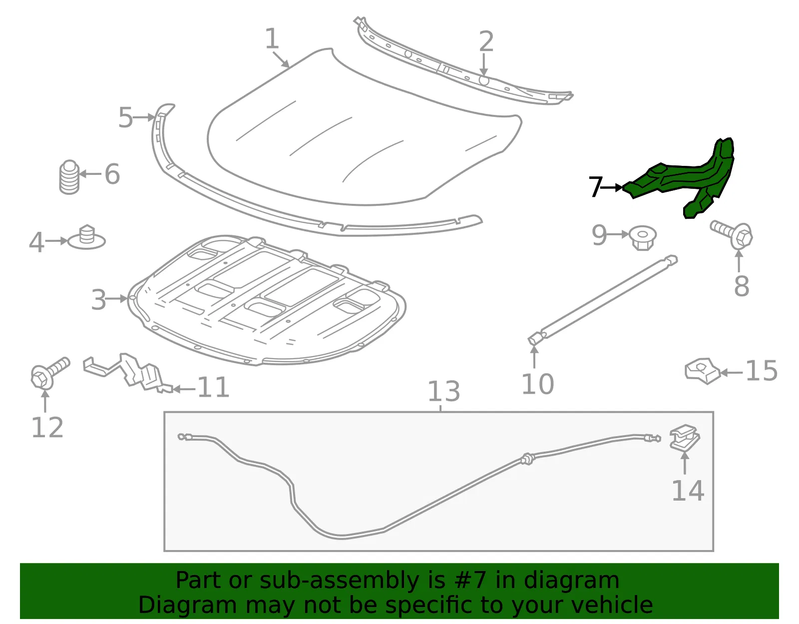 Driver Side Hood Hinge - GM (39151149) - view 4