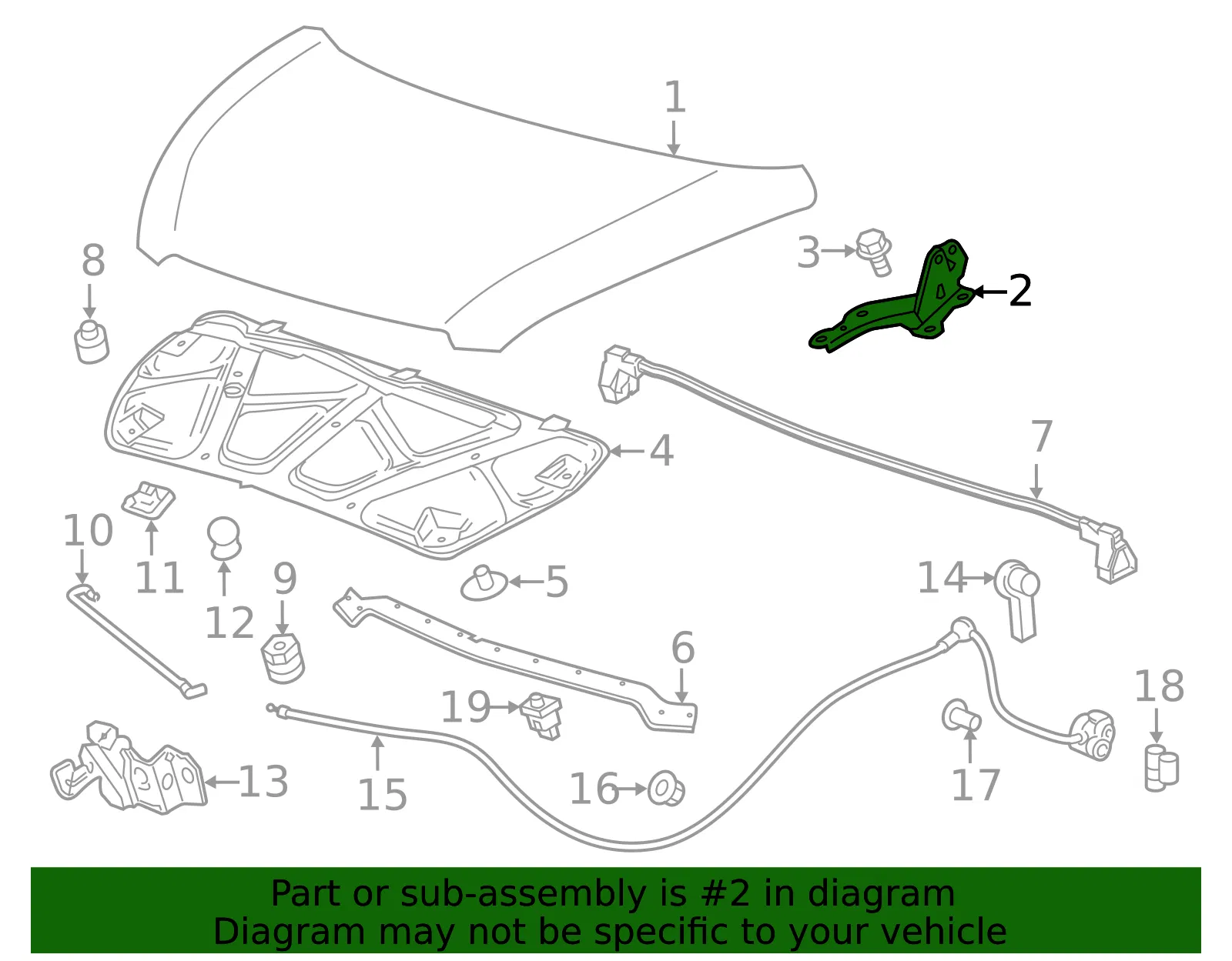 Hinge - Driver's Side (LH) - GM (42333403) - view 3
