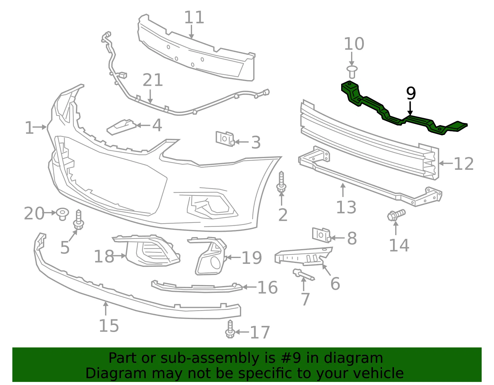 Front Grille Support Bracket - GM (42389813) - view 3