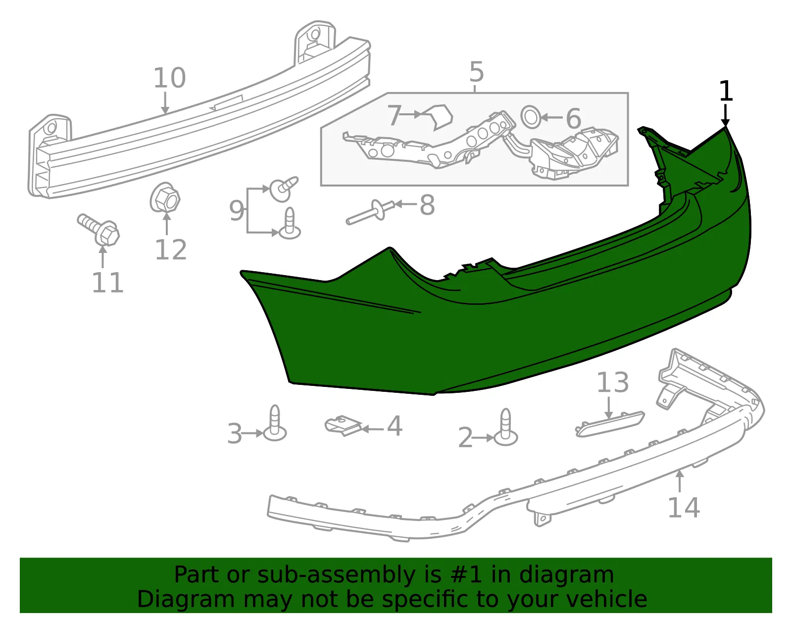 Rear Bumper Cover - GM (42495310) - view 4