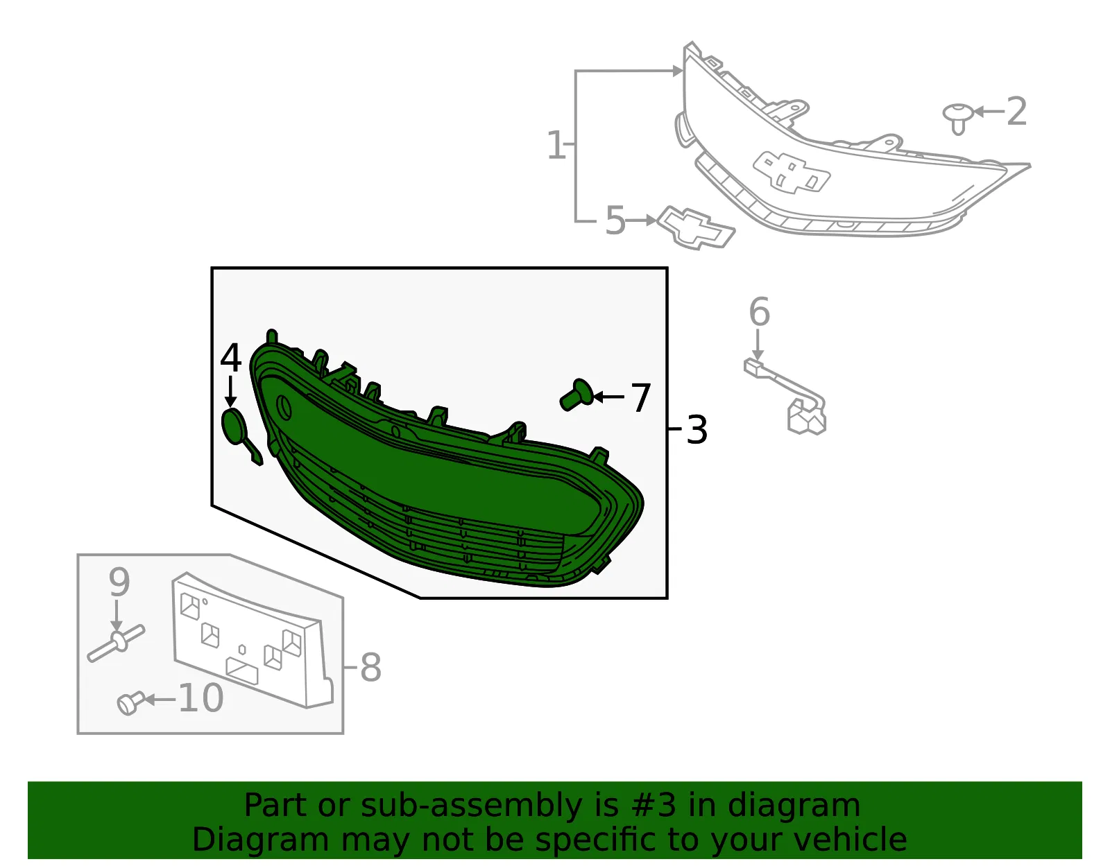 Front Lower Grille - GM (42497946) - view 3
