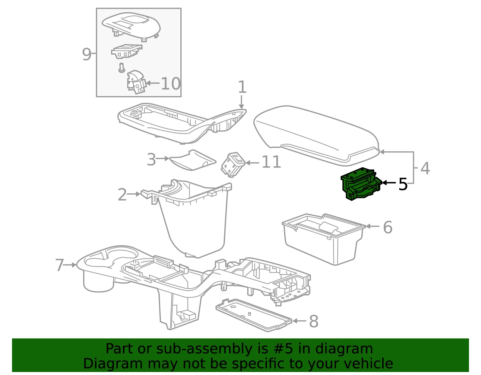 Front Floor Console Armrest Hinge - GM (42503104) - view 3