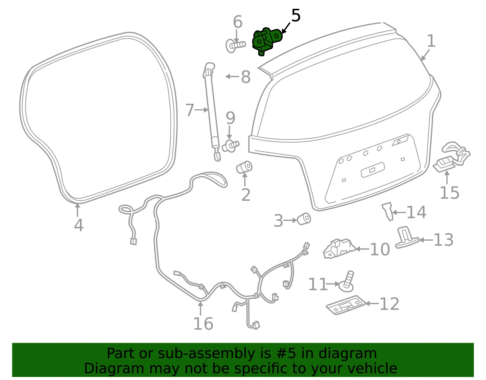 Liftgate Hinge - GM (42569543) - view 4