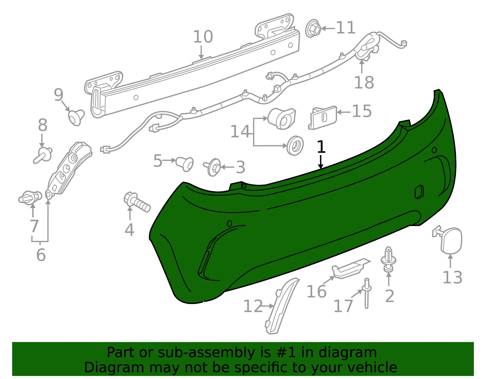 Rear Bumper Fascia - GM (42625942) - view 3