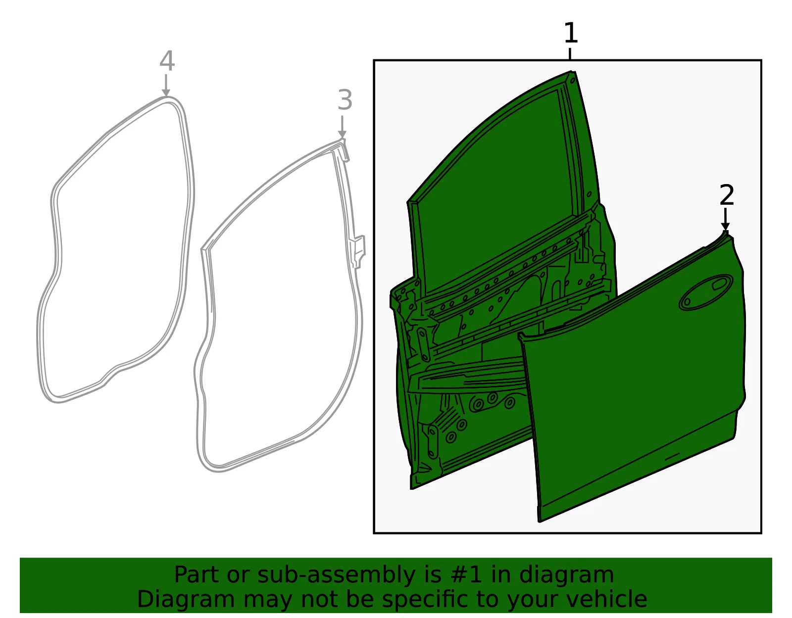Door Shell - Driver's Side (LH) - GM (42641978) - view 3