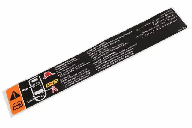 Hybrid High Voltage Information Label - GM (42657324)