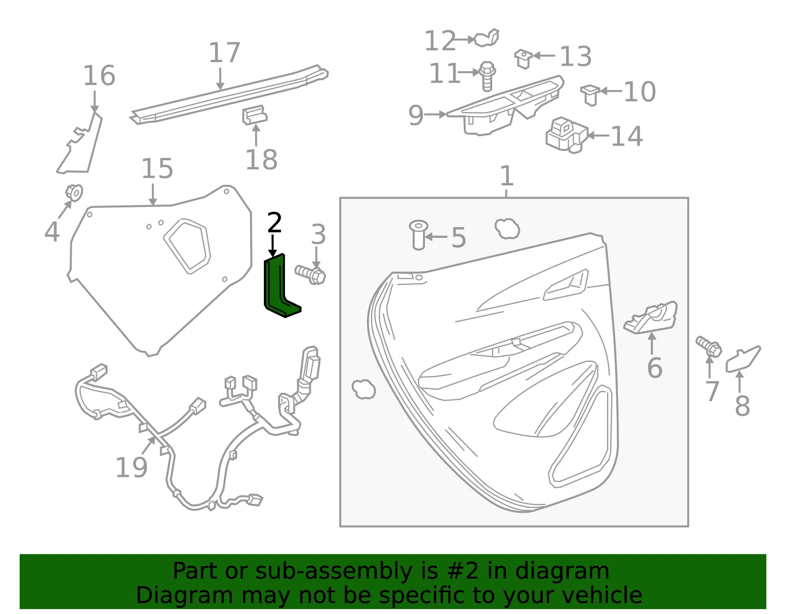 Door Trim Panel Support Bracket - GM (42679565) - view 3