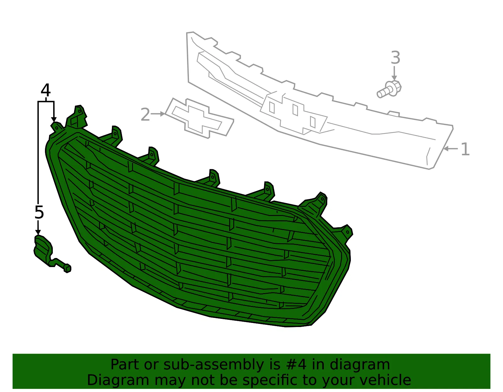Front Lower Grille - GM (42715648) - view 3