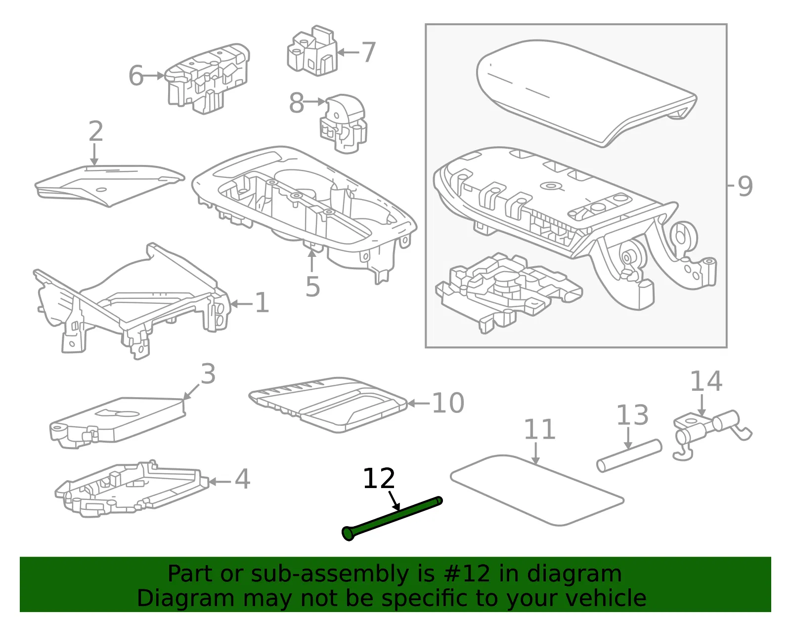 Console Hinge Pin - GM (42733657) - view 3