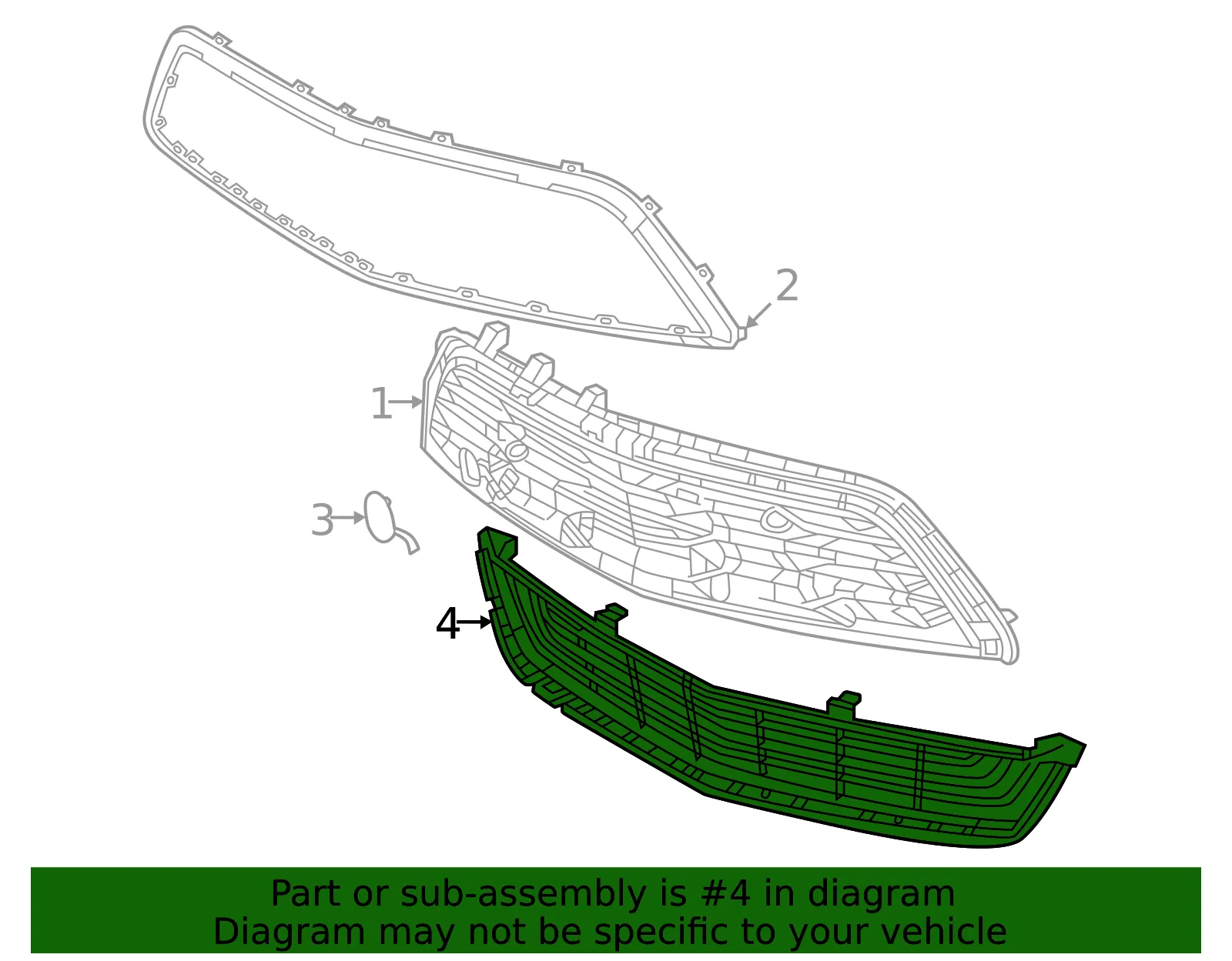 Front Lower Grille - GM (42739819) - view 3