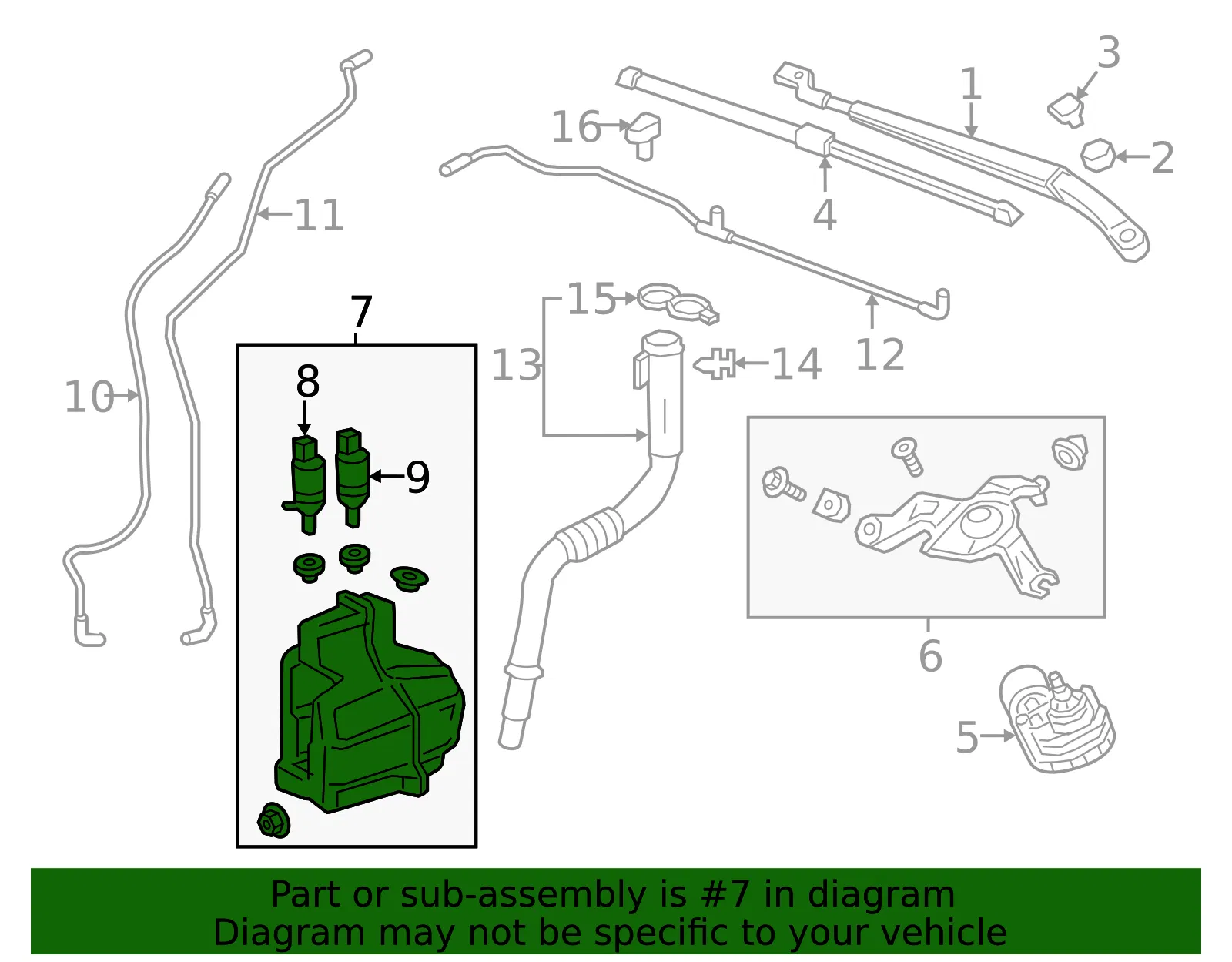 Windshield Washer Solvent Container - GM (42742151) - view 5