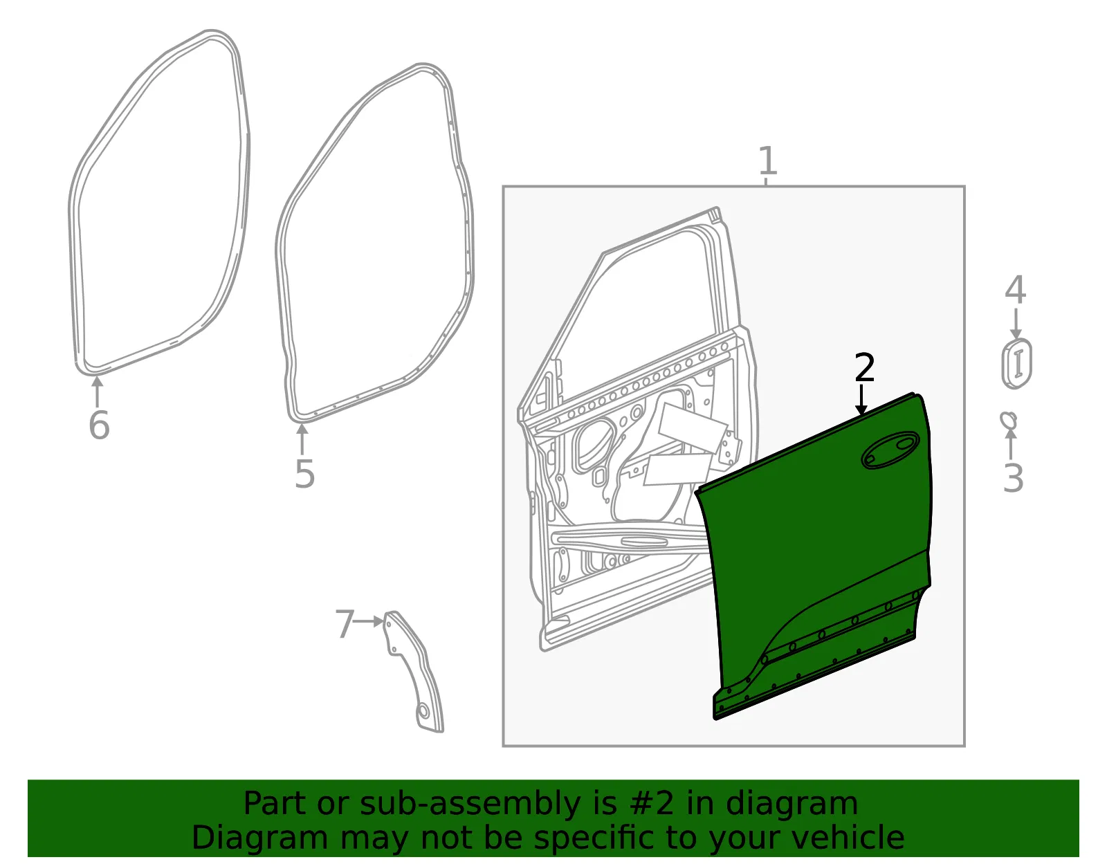 Front Driver Side Door Outer Panel - GM (42744918) - view 4