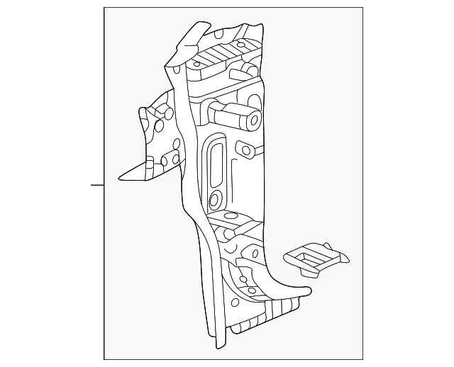 Driver Side Body Hinge Pillar Outer Panel Reinforcement - GM (42771342) - view 2