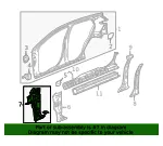 Driver Side Body Hinge Pillar Outer Panel Reinforcement - GM (42771342) - view 7