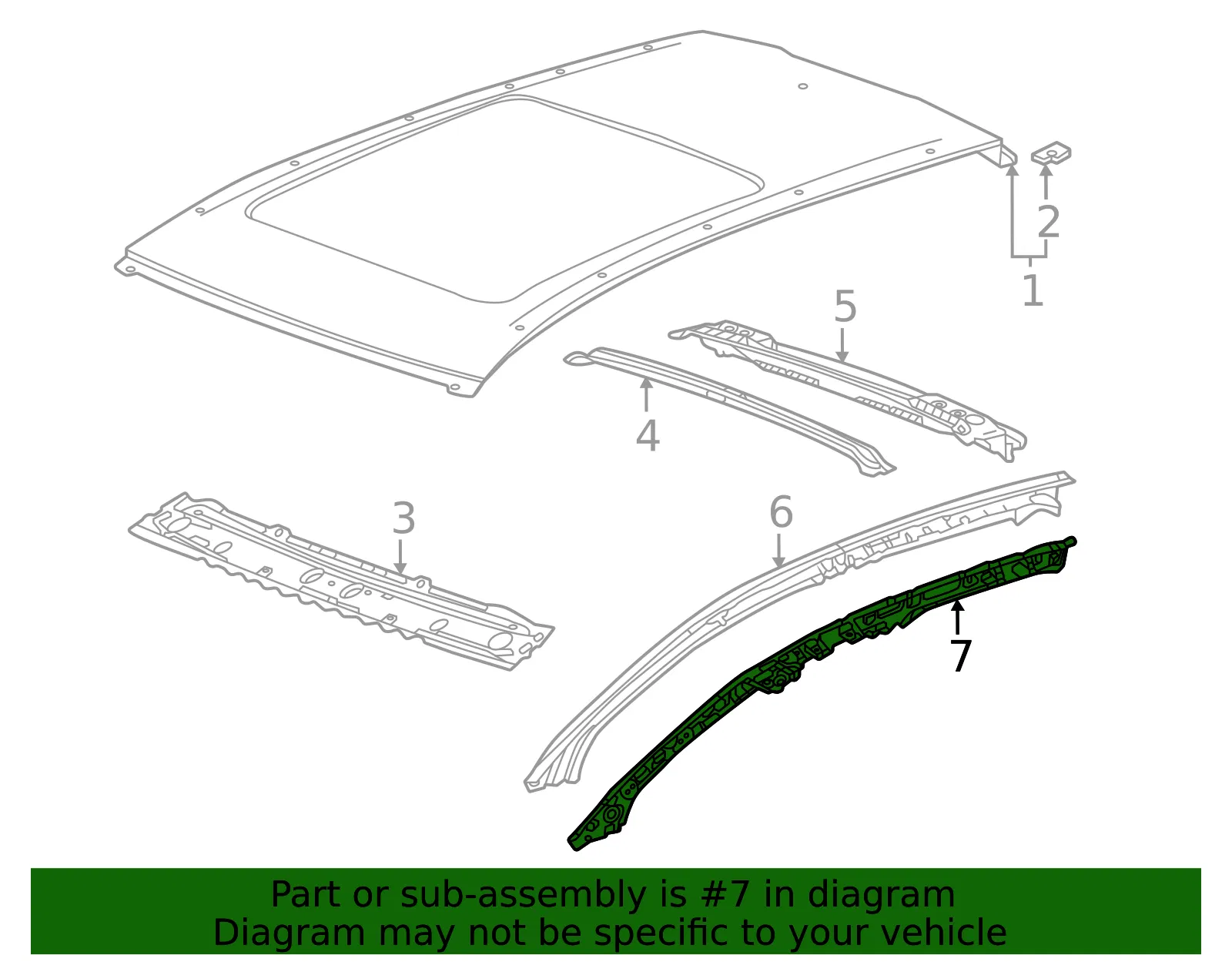 Driver Side Windshield Inner Side Frame - GM (42775550) - view 3