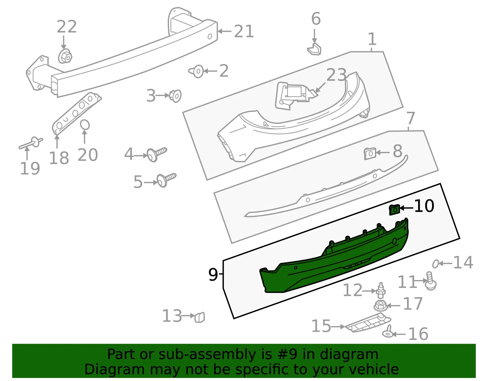 Rear Bumper Lower Fascia - GM (42779092) - view 3