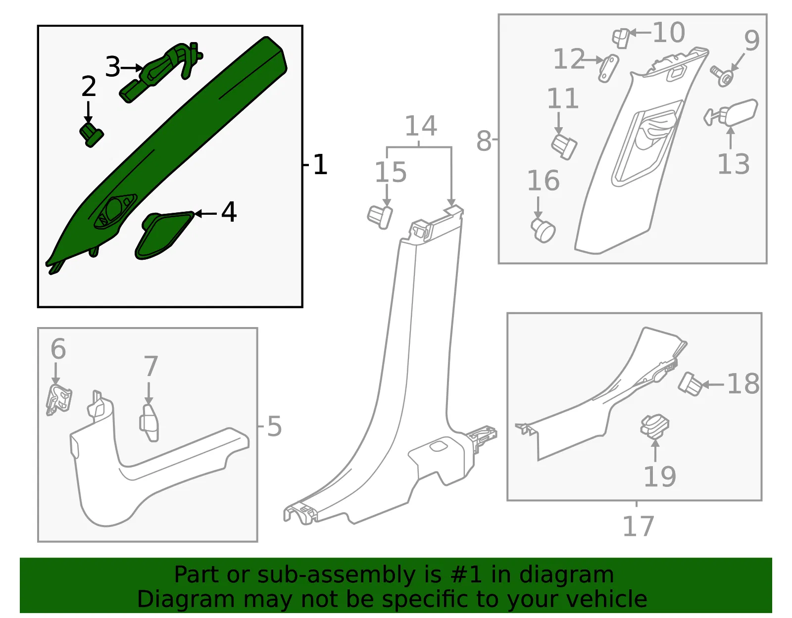 Windshield Pillar Trim - GM (42780747) - view 3