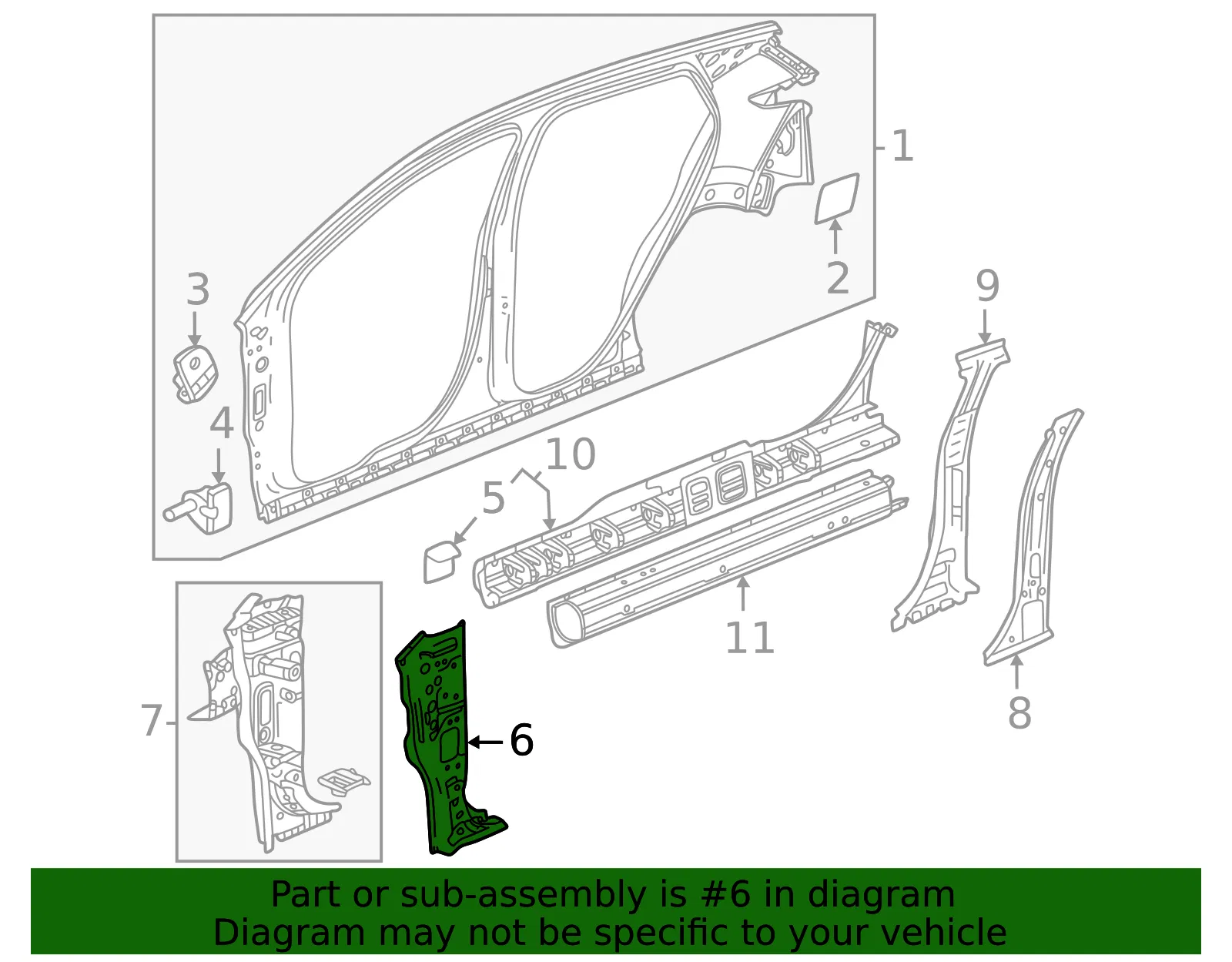 Inner Hinge Pillar - GM (42788468) - view 3