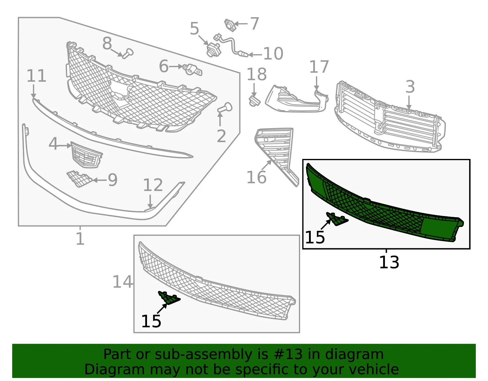 Lower Grille - GM (42789395) - view 3