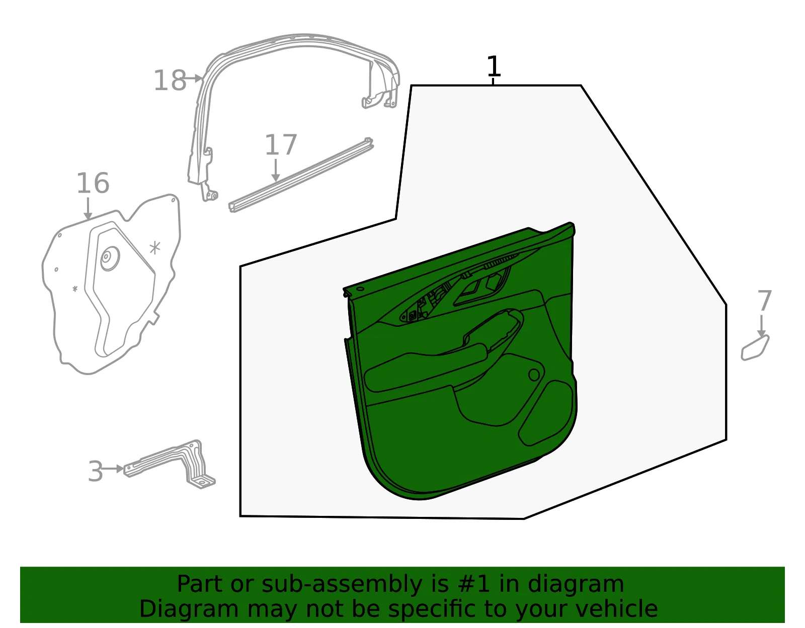 Door Trim Panel - GM (42800720) - view 3